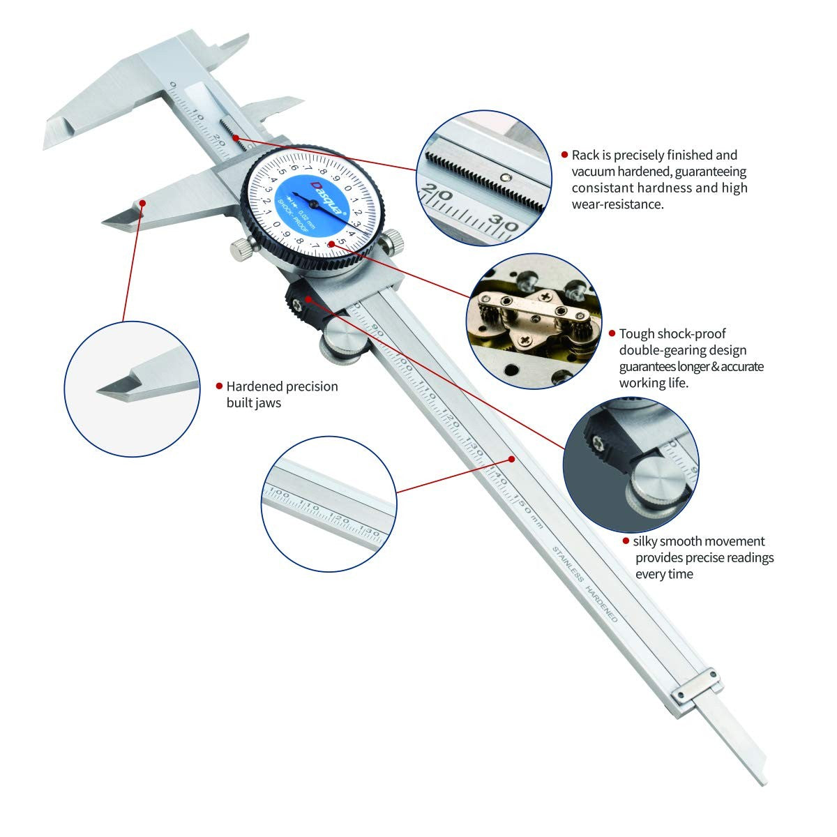 Machinist Grade Shock Proof Dial Calipers | Free Shipping!