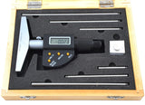 6'' Electronic Depth Micrometer Set with 4'' Base