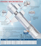 Dasqua 0.2-1.2'' 0.001'' Inside Micrometer With Ring Gage