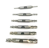 6 Piece 3/8'' Shank M42 Cobalt 4 Flute End Mill Set