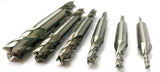 6 Piece 3/8'' Shank M42 Cobalt 4 Flute End Mill Set