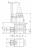 Diagram of CAT40 ER40 90° Angle Head - AHB-CAT40-ER40