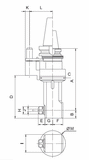 Diagram of CAT40 ER20 90° Angle head - AHD-CAT40-A1