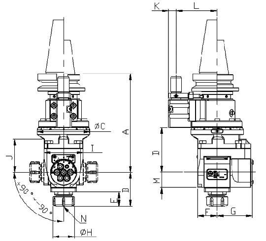 CAT40 ER25 Universal Angle Head | Hold Well