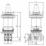 Diagram of CAT50 Heavy Duty Angle Head - AHK-CAT50-A2G