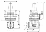 Diagram of CAT50 Multi-Block Angle Head - AHK-CAT50-B1