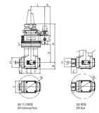 Diagram of BT30 ER25 Aluminum Angle Head - AHM-BT30-A04.180G