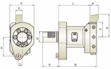 Diagram of Static Face Tool Holder B1 - Mazak THL-MQT-B1-4025.4