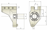 Diagram of Turning Tool Holder LH C3 - Mazak THL-MQT-C3-4025.4