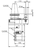 CAT50-CAT40 Aluminum Angle Head - AHM-CAT50-D42.80/110