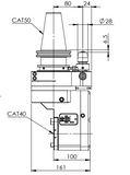 CAT50-CAT40 Aluminum Angle Head - AHM-CAT50-D42.80/110